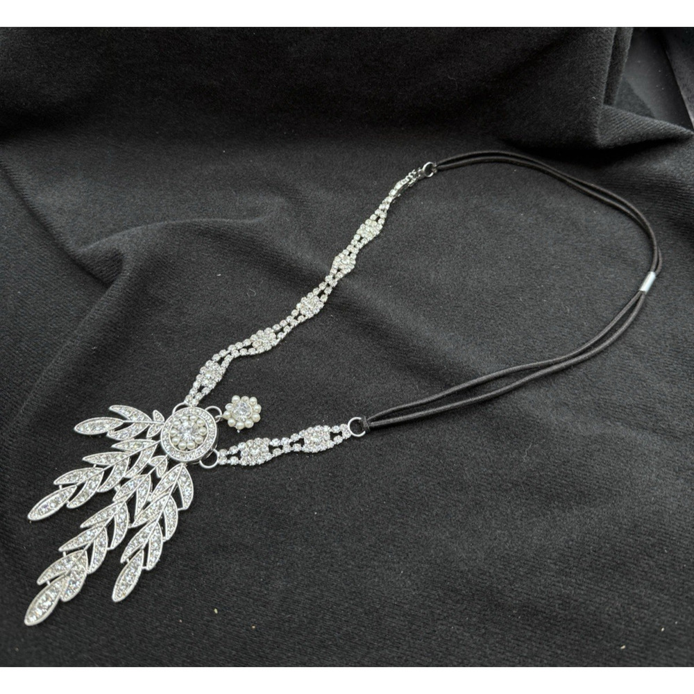 Art Deco Flapper Leaf Medallion Crystal Headpiece Great Gatsby Costume Jewelry